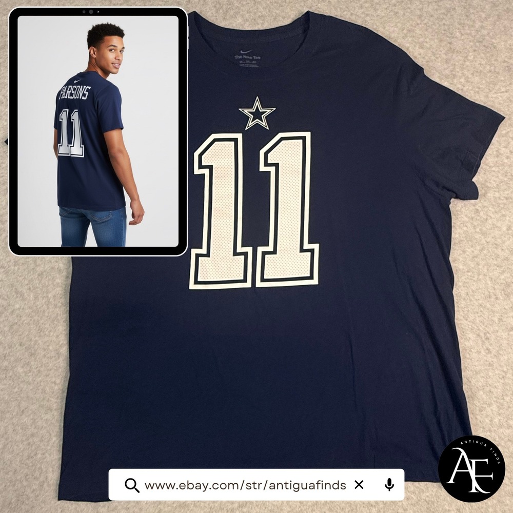 Nike Dallas Cowboys Micah Parsons 11 Mens XXL Navy Blue Graphic T-Shirt NFL